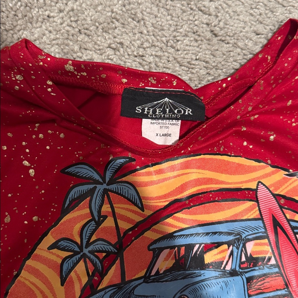 Red Graphic Tee and Shorts Set - Picture 2 of 3